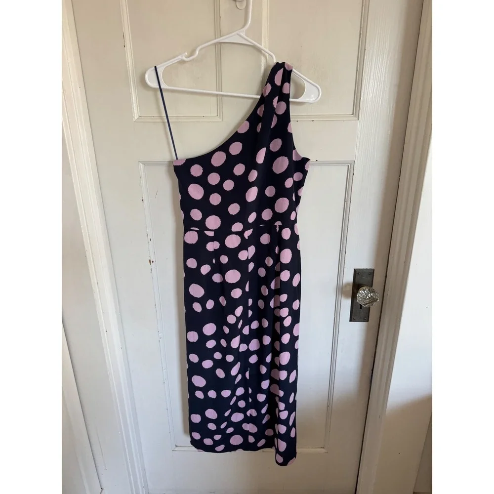 NWT J.Crew silk one shoulder polka dot dress size‎ 6